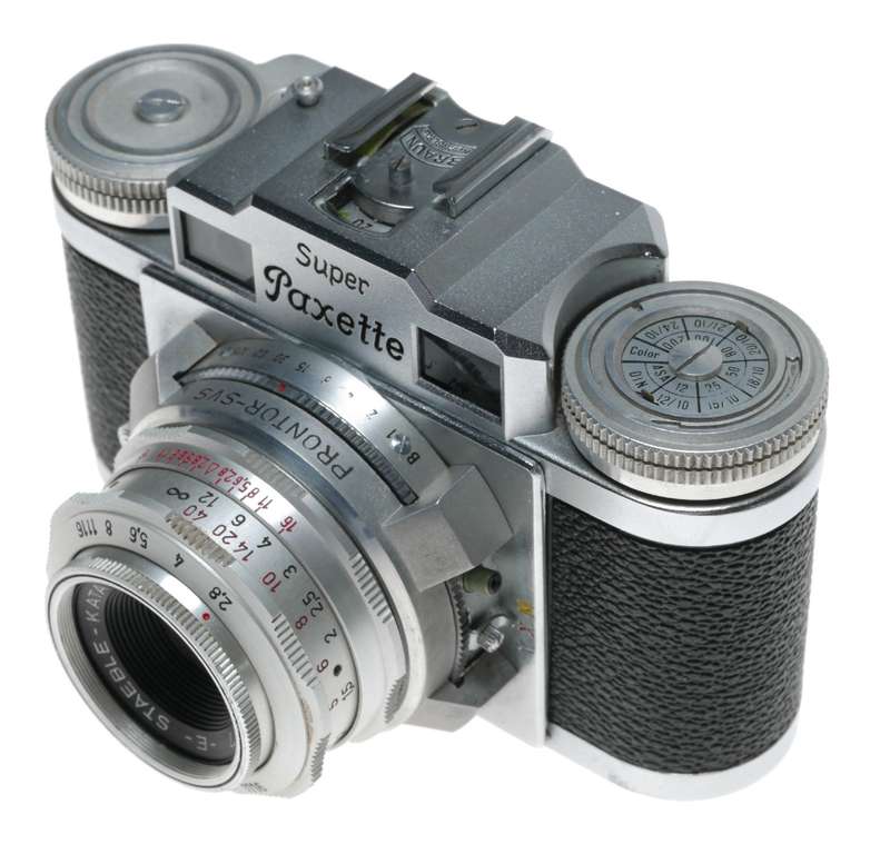 Braun Super Paxette E-Staeble-Kata 1:2.8/45 film camera with case