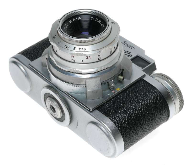 Braun Super Paxette E-Staeble-Kata 1:2.8/45 film camera with case