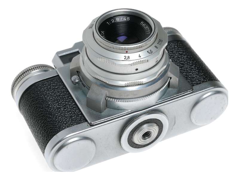 Braun Super Paxette E-Staeble-Kata 1:2.8/45 film camera with case