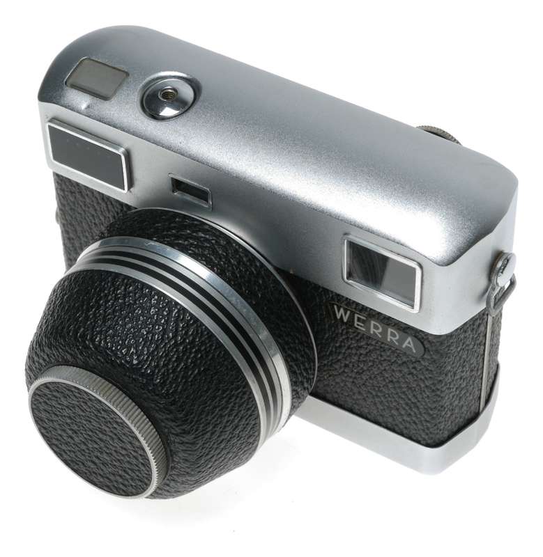 Werra Carl Zeiss Jena Tessar 2.8/50mm Black body hood case set