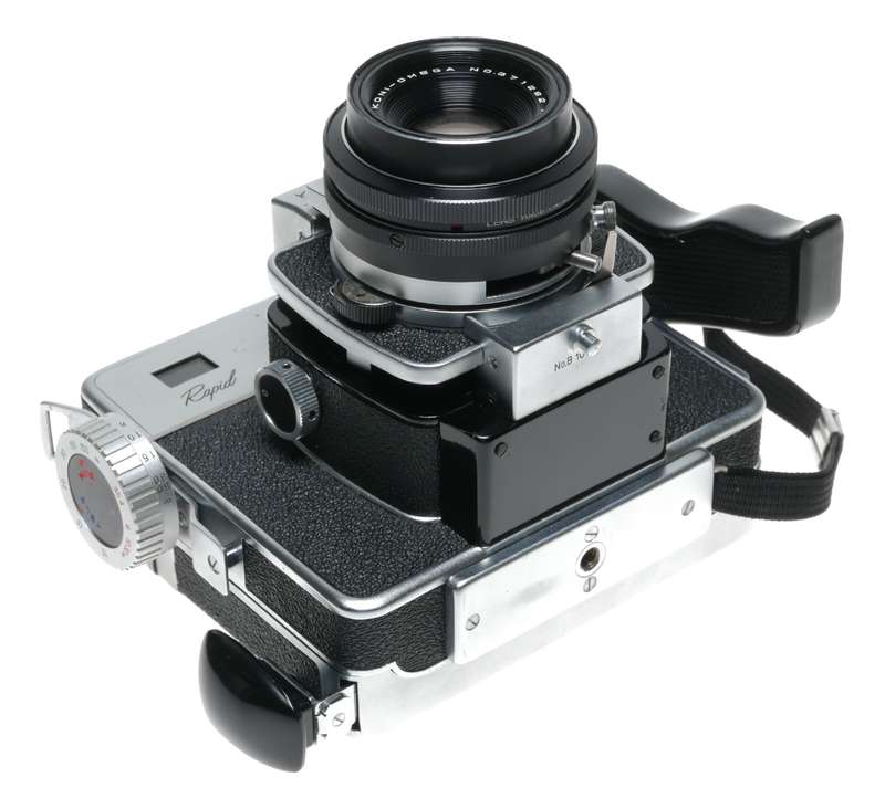 Koni-OMEGA Rapid Hexanon 3.5 f=90mm Antique 120 film camera Chrome