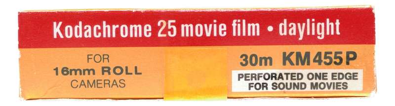 Kodak Kodachrome 25 Expired 16mm Daylight Movie Film Single Perforated
