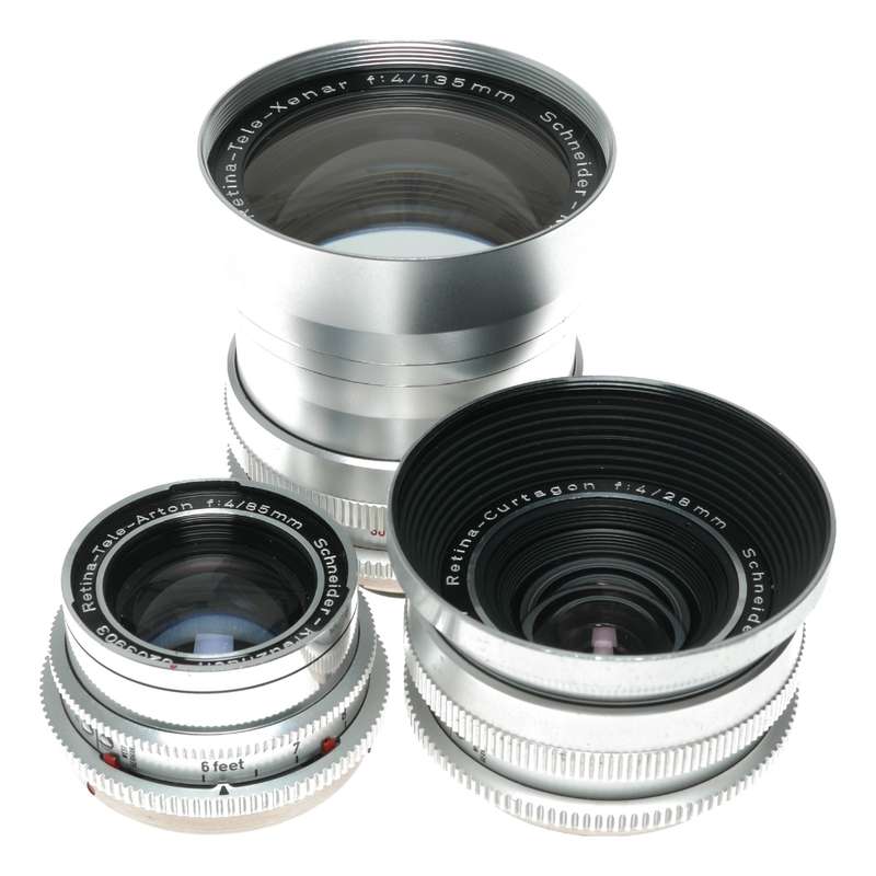 Schneider Retina Lenses Tele-Xenar f:4.8/200 Curtagon 4/28 Tele-Arton 4/85mm