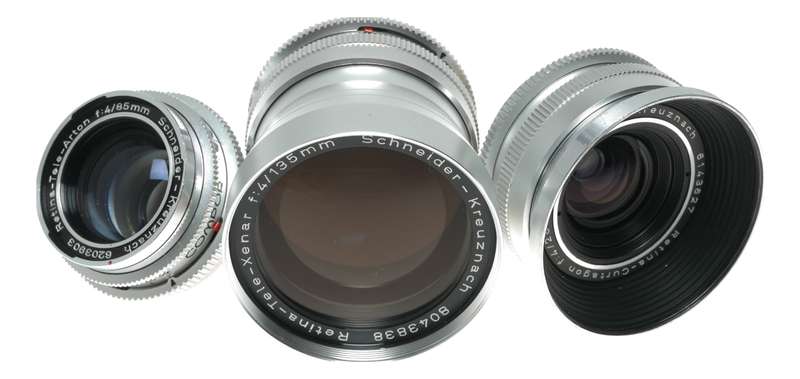 Schneider Retina Lenses Tele-Xenar f:4.8/200 Curtagon 4/28 Tele-Arton 4/85mm