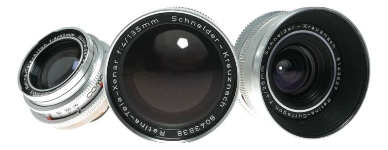 Schneider Retina Lenses Tele-Xenar f:4.8/200 Curtagon 4/28 Tele-Arton 4/85mm