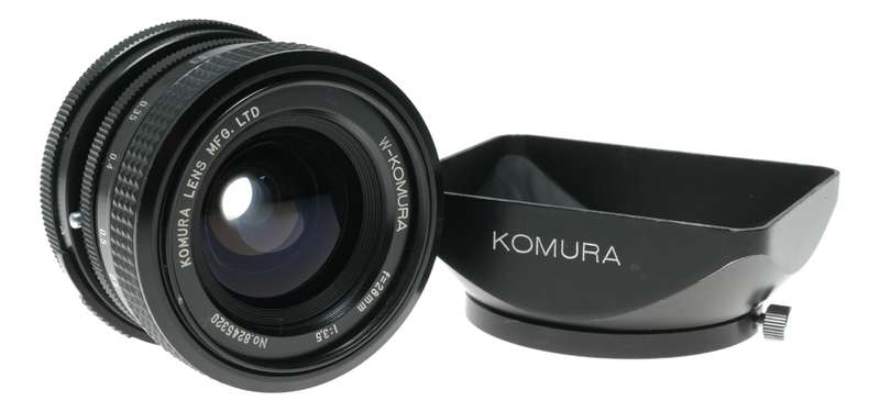 W-Komura 1:3.5 f=28mm Wide Angle 35mm Film Camera Lens
