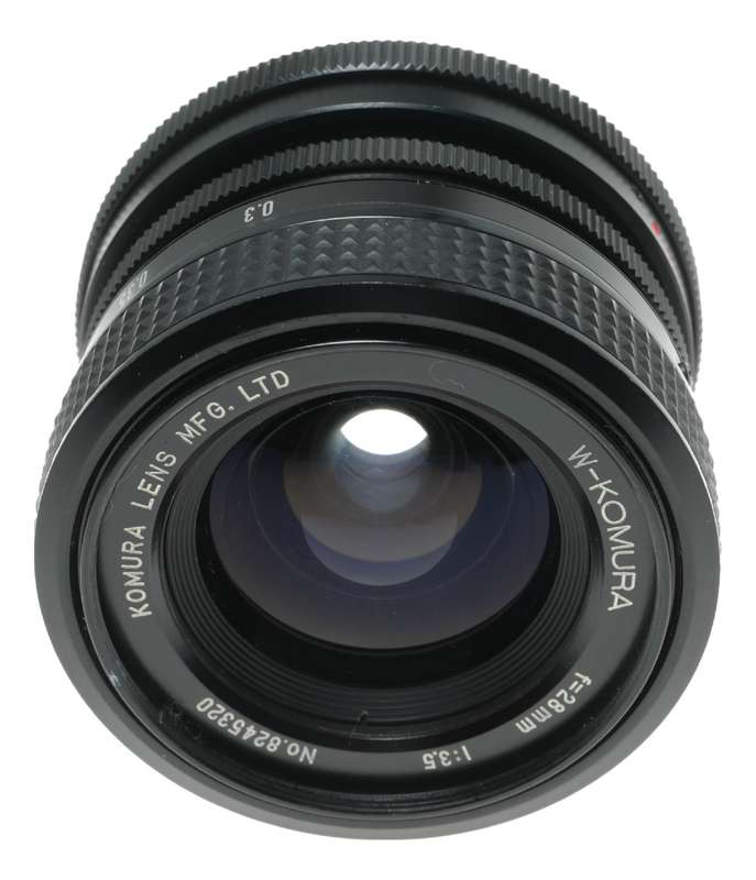 W-Komura 1:3.5 f=28mm Wide Angle 35mm Film Camera Lens