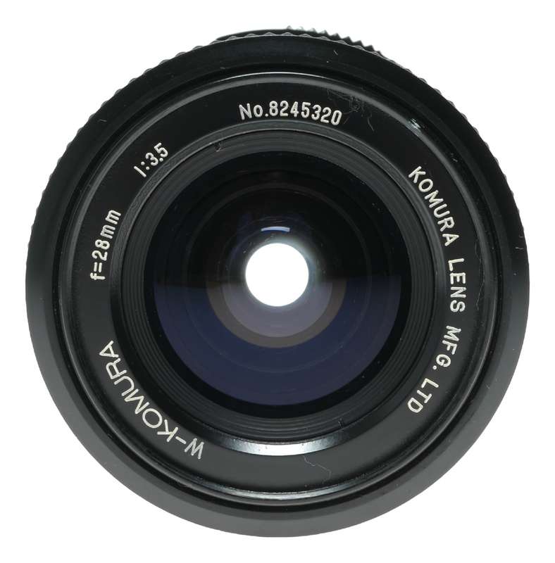 W-Komura 1:3.5 f=28mm Wide Angle 35mm Film Camera Lens