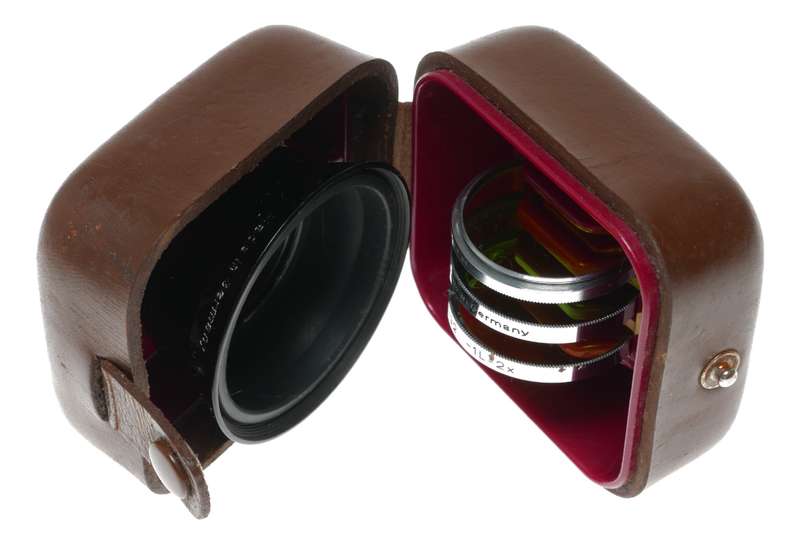 Kodak 32mm Filters Shade Hood in Leather Keeper for Retina Camera Lens
