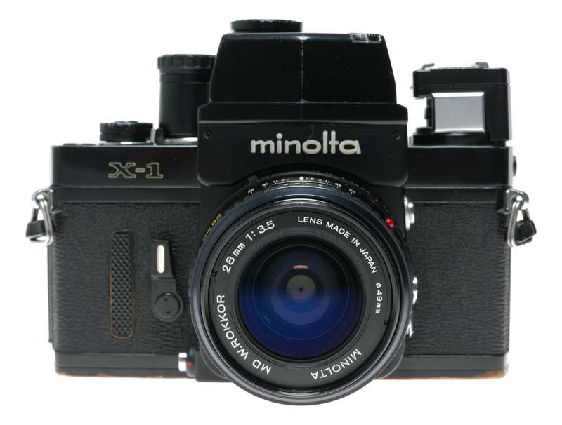 Minolta X-1 35mm Film SLR Pro Camera MD W.Rokkor 1:3.5 28mm