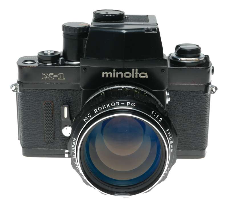 Minolta X-1 SLR Camera MC Rokkor PG 1:2 58mm Hawk Eye Lens Excellent