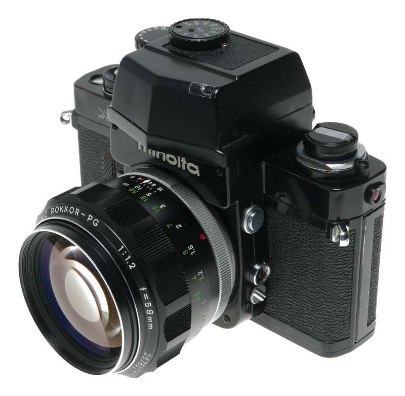 Minolta X-1 SLR Camera MC Rokkor PG 1:2 58mm Hawk Eye Lens Excellent