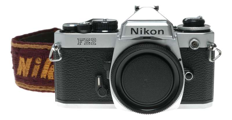 Nikon FE2 35mm Film SLR Camera Body Original Cap Strap