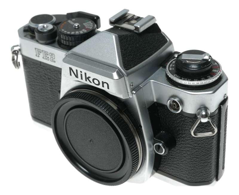 Nikon FE2 35mm Film SLR Camera Body Original Cap Strap