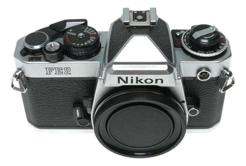 Nikon FE2 35mm Film SLR Camera Body Original Cap Strap