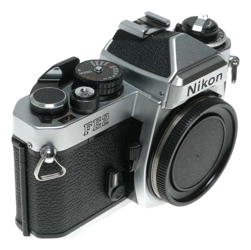 Nikon FE2 35mm Film SLR Camera Body Original Cap Strap