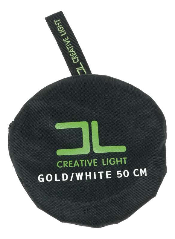 Creative Light Gear 50cm 20in White Gold 2 in 1 Collapsible Reflector