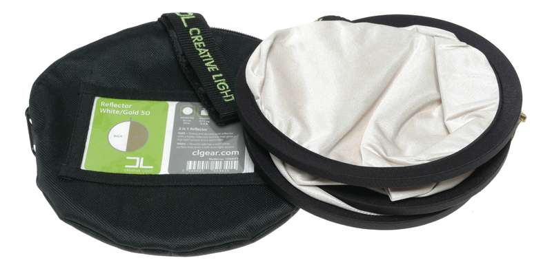 Creative Light Gear 50cm 20in White Gold 2 in 1 Collapsible Reflector