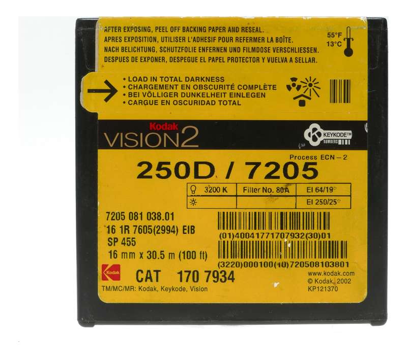 Kodak Vision 2 250D/7205 16mm Motion Picture Color Negative Film