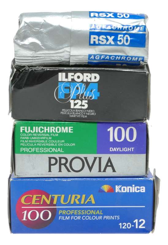 Agfa RSX50 Ilford FP4 Plus125 Fuji Provia 100 Konica Centuria 120 Expired Film