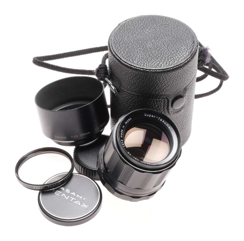 Pentax lens Super-Takumar 1:2.8/105 SLR camera lens case hood kit f=105mm - Pentax