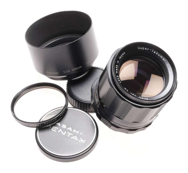 Pentax lens Super-Takumar 1:2.8/105 SLR camera lens case hood kit f=105mm - Pentax