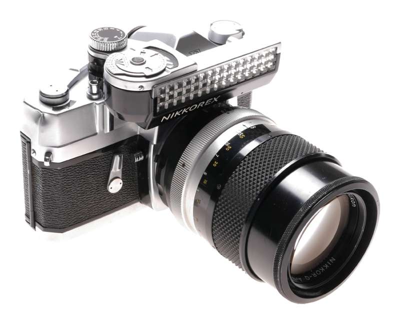 Nikkorex rare Nikon SLR classic film camera Nikkor-Q 2.8 f=135mm lens