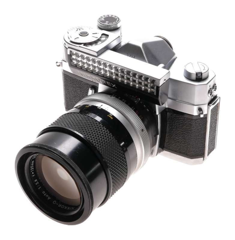 Nikkorex rare Nikon SLR classic film camera Nikkor-Q 2.8 f=135mm lens