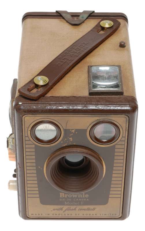 Used Kodak Six 20 Brownie F black box vintage film camera flash