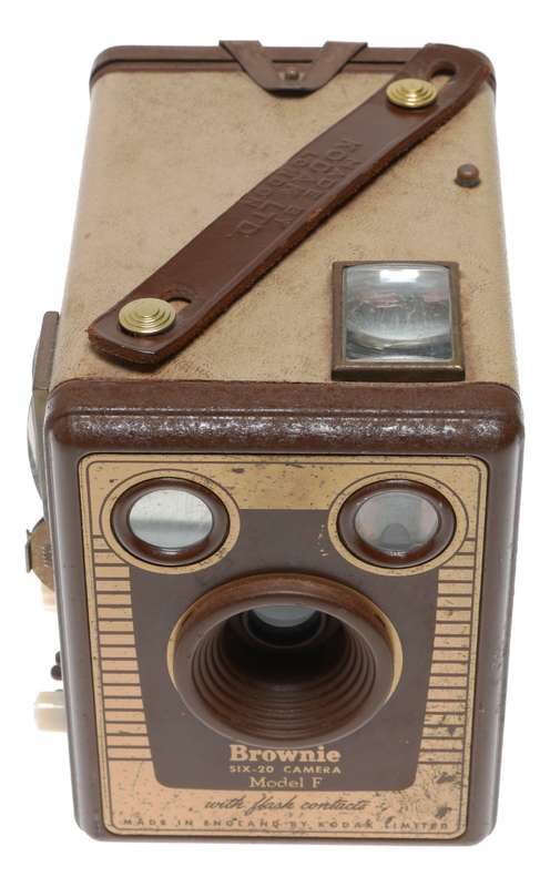 Model F kodak Brownie 6-20 with flash contacts square box camera