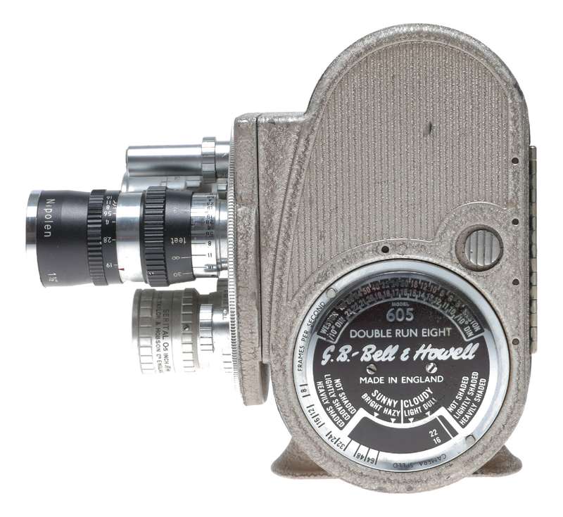 B H Double run eight 605 retro turret camera 8mm Bell Howell