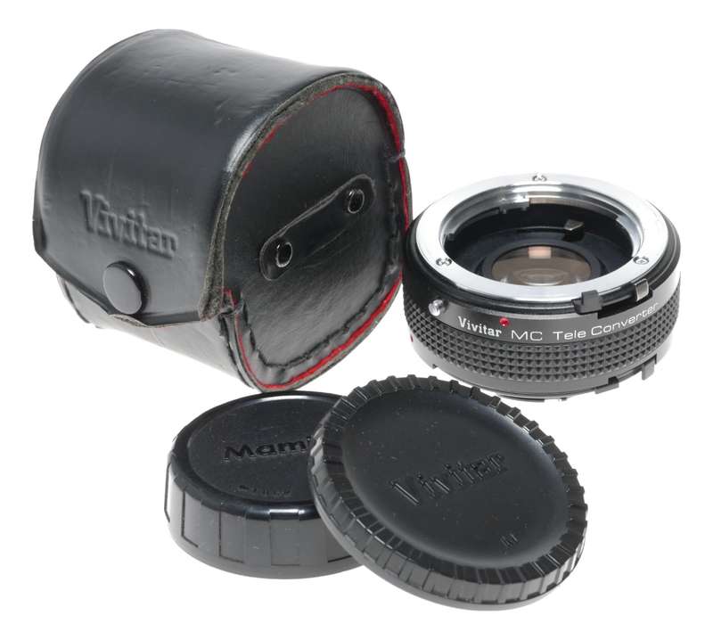 Vivitar MC tele Converter 2x-5 doubler macro Mamiya M mount