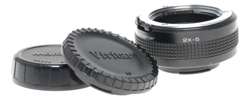 Vivitar MC tele Converter 2x-5 doubler macro Mamiya M mount