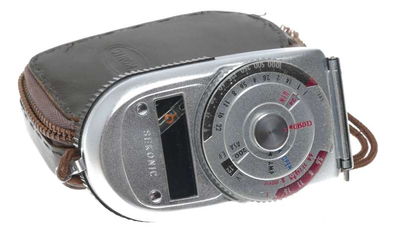 Sekonic light exposure meter ambient hand held leather case