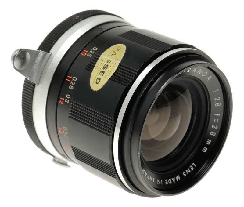 Miranda SLR Vintage lens Auto 1:2.8 f=28mm Wide angle optics