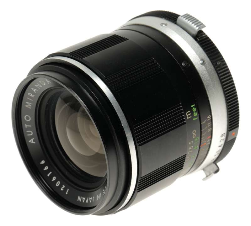 Miranda SLR Vintage lens Auto 1:2.8 f=28mm Wide angle optics