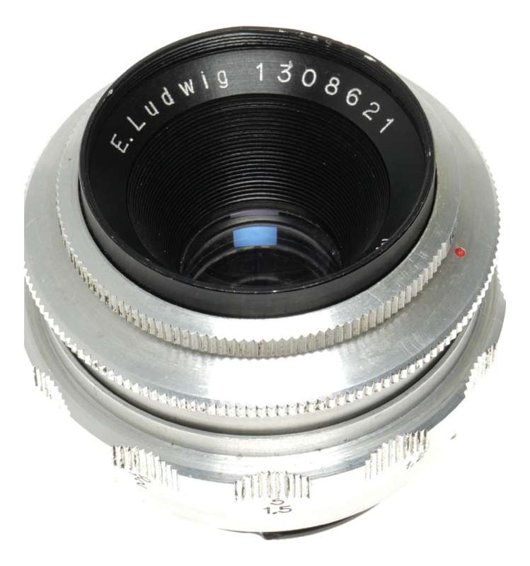 Meritar 2.9/50 chrome Bayonet mount SLR camera lens f/2.9