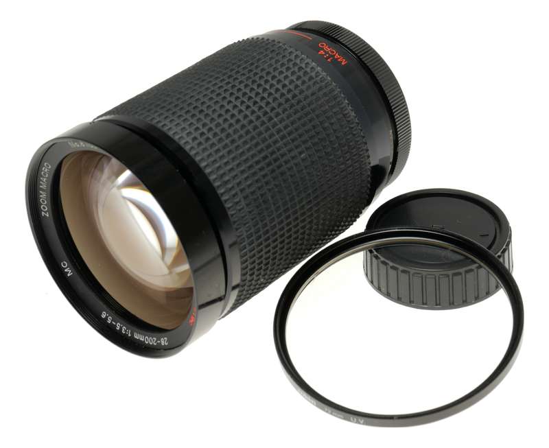 Hanimex Hitec 28-200mm 1:3.5-5.6 Zoom macro filter cap M/MD