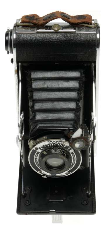 Coronet Folding bellows vintage film camera 100mm f/6.3 lens