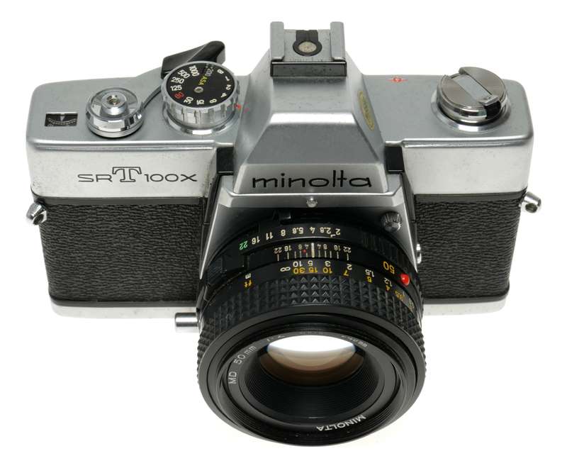 Minolta SRT100X SLR film camera MD 50mm 1:2 Vintage set