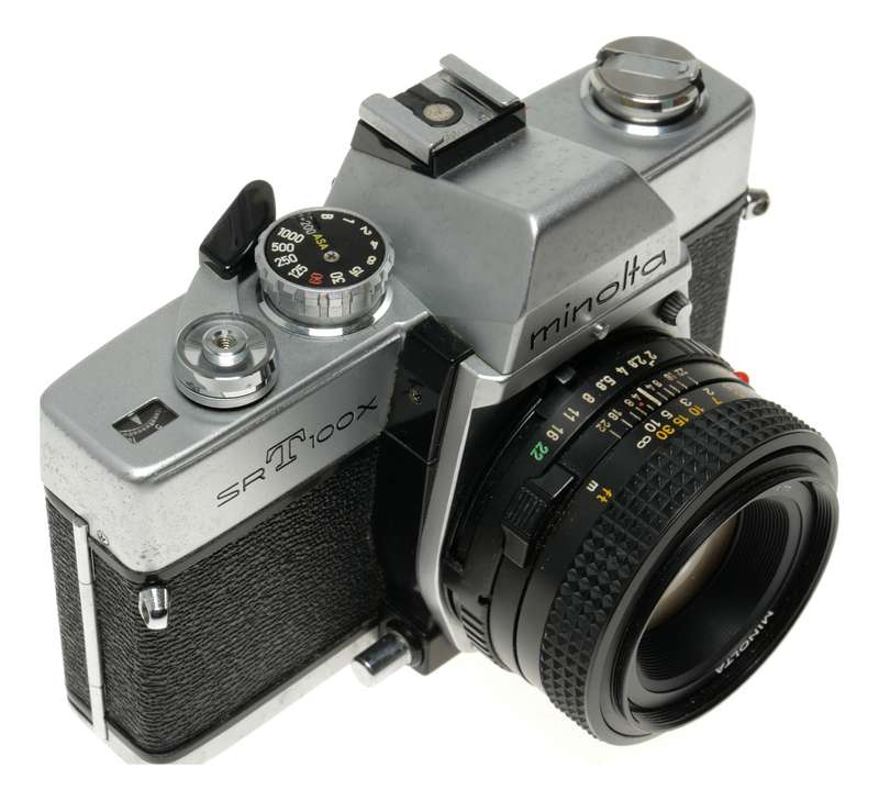 Minolta SRT100X SLR film camera MD 50mm 1:2 Vintage set