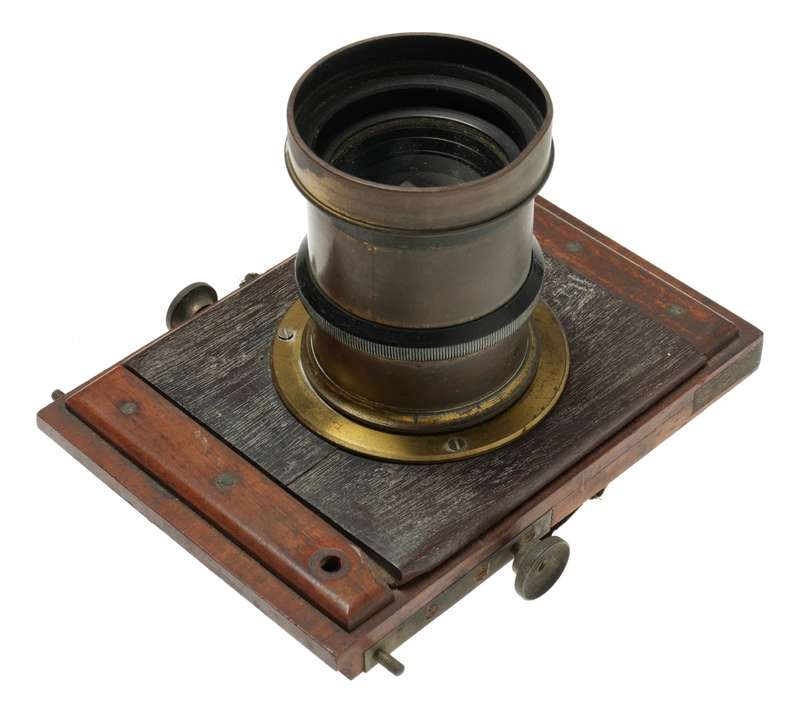 Brass lens Vintage wet plate wood camera lens board