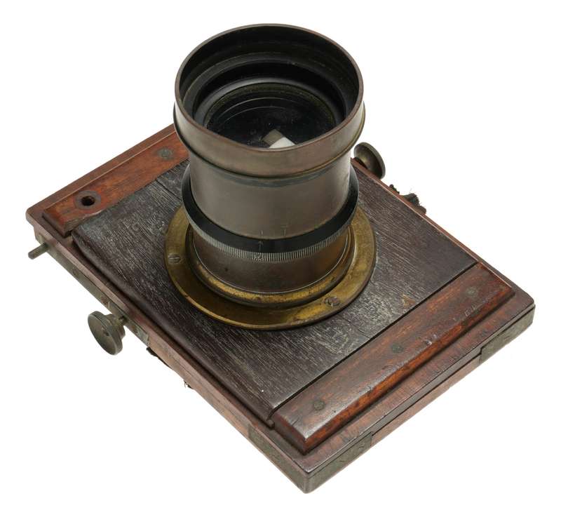 Brass lens Vintage wet plate wood camera lens board