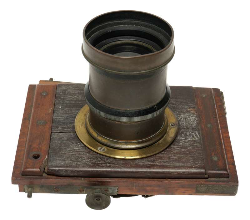 Brass lens Vintage wet plate wood camera lens board