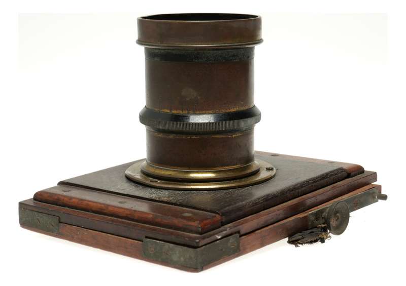 Brass lens Vintage wet plate wood camera lens board