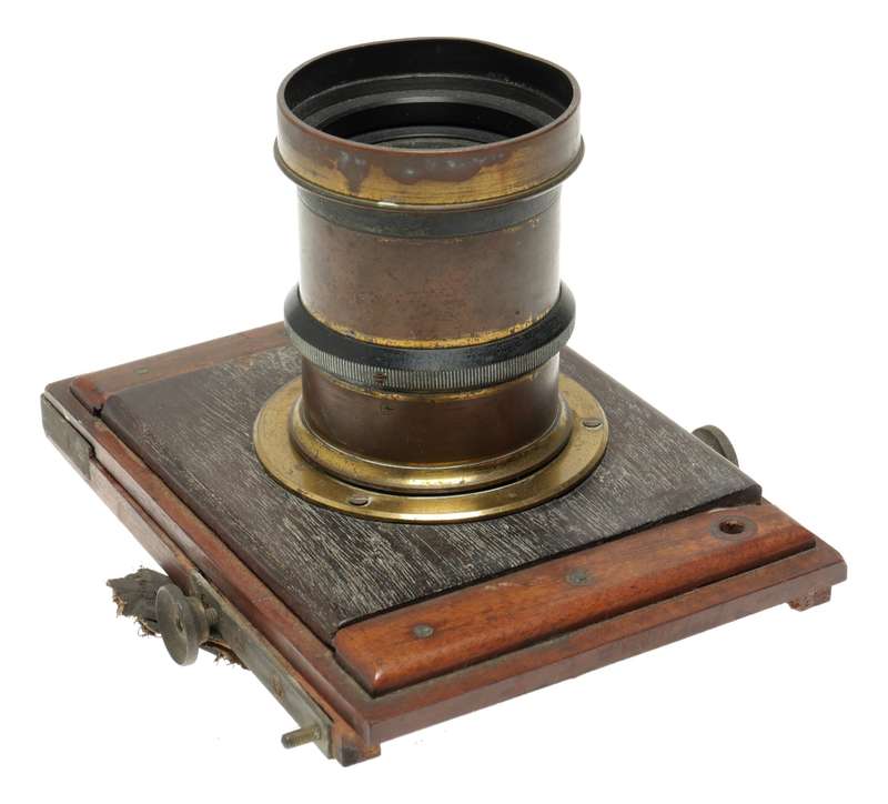 Brass lens Vintage wet plate wood camera lens board