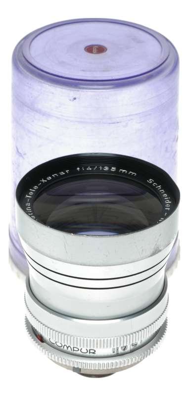 Schneider f:4/135mm Retina-Tele-Xenar SLR camera telephoto lens in keeper