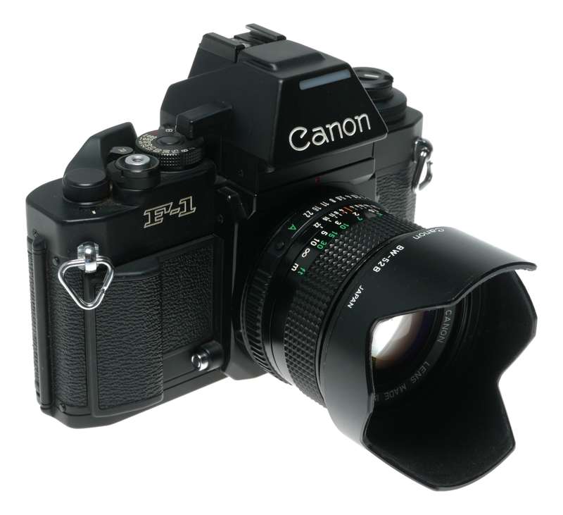 Canon F-1 35mm film SLR camera 1.4/50 FD macro tele Zoom lenses motor drive instructions