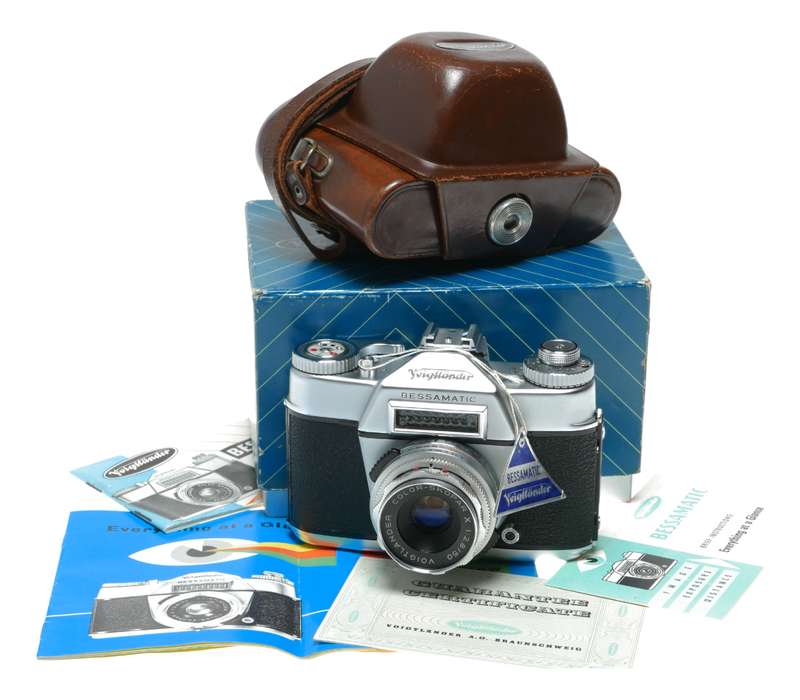 Voigtlander Bessamatic film camera Color-Skopar X 2.8/50 lens original case box papers