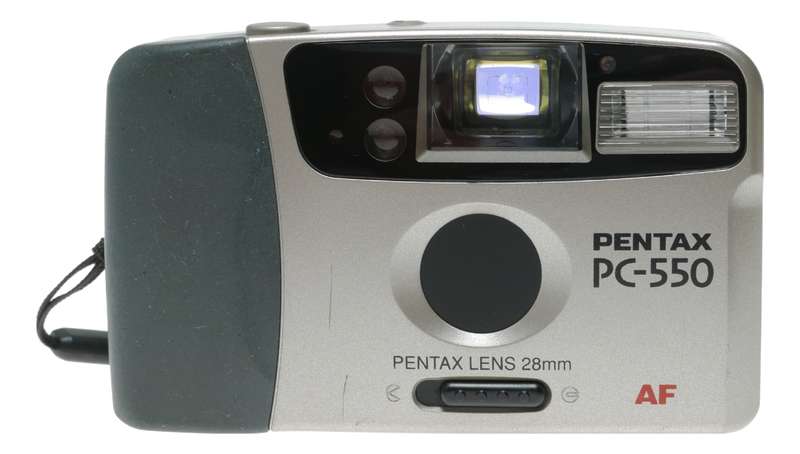 Pentax PC-550 point shoot 35mm film camera original pouch box papers
